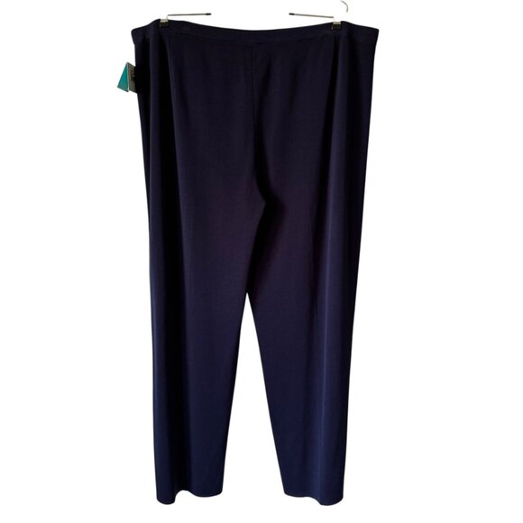 Ming Wang 3X Knit Pant Indigo Blue Pull On Comfort Straight Leg Basic Cut NWT - Picture 2 of 14